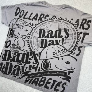 Snoopy T-Shirt Mens 2XL XXL All Over Print Dollars Against Diabetes USA Made VTG